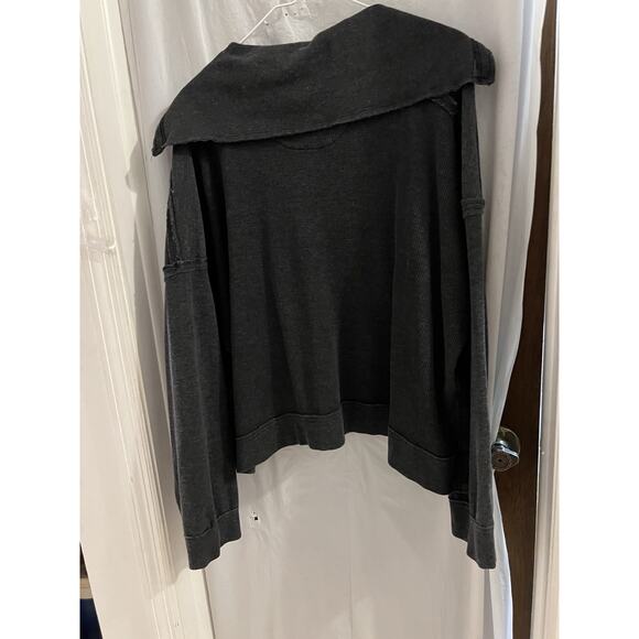 Anthropologie Daily Practice Gray Waffle Knit Oversized Top Sz L - Picture 6 of 6